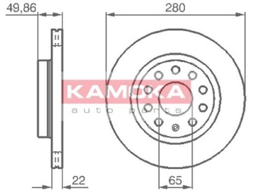 2x kamoka brake disc vw golf v 03- 1032446, фото