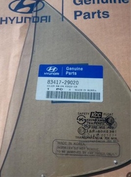Стекло левый задний hyundai elantra 8341729020, фото