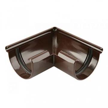 Marley system 75/ 53 on balcony terrace garage angle external. 90° gutters 75 brown, фото