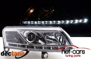 Headlights audi a6 c6 4f -09 dayline led backlight c, фото