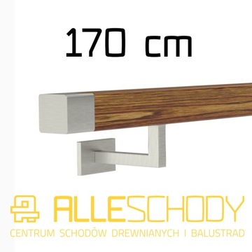 Handrail wall-mounted wooden 40x40 170cm oak color, фото