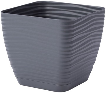Flowerpot plastic on balcony for homes design casing square fi 19 gray, фото