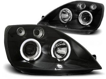 Фонаря перед ford fiesta mk6 black черный led подсветка кольца, фото