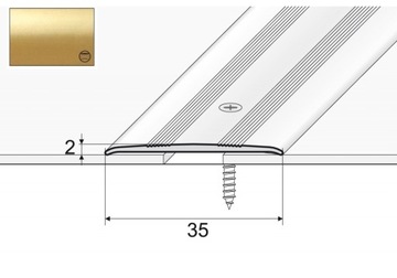 Overlay connecting effector a08 golden 120cm flat screw profile threshold, фото