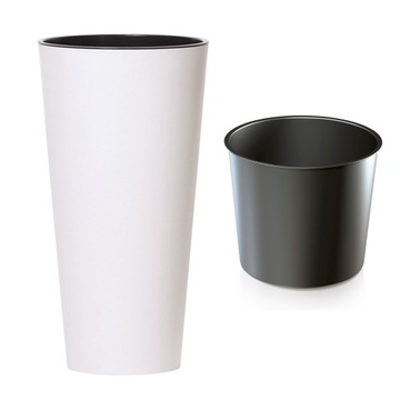 Modern flowerpot+liner round 30x57cm dtus300, фото