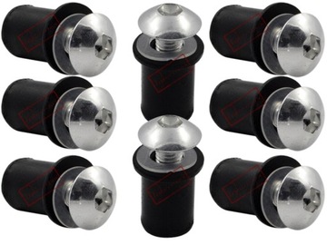 Bolt+ bushings to fasteners glass fairings m5 10 pieces silver yamaha r1 r6, фото