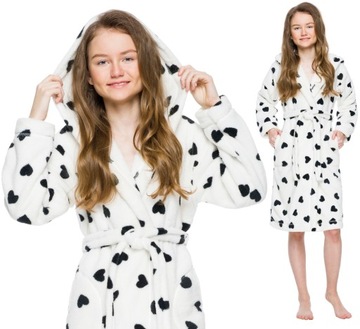 Hearts warm lovely robe girlish hood 134, фото