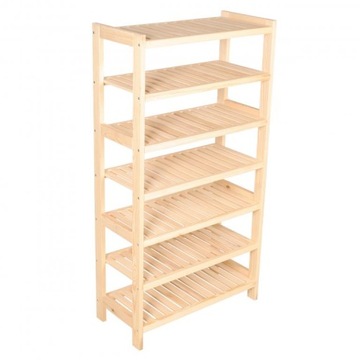 Rack wooden pine 7 shelves 133x50x38 centimeters, фото