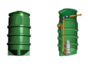 Pumping station sewage szakk p450w 451l front right 700-1280 з pump, фото