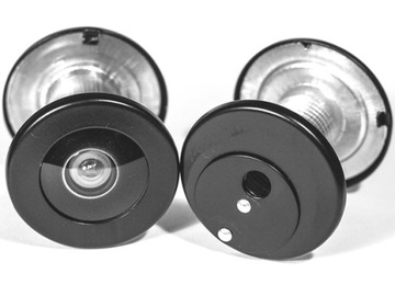 Visor panoramic cyklop panorama for doors 60 - 85mm fi 20mm opening black, фото