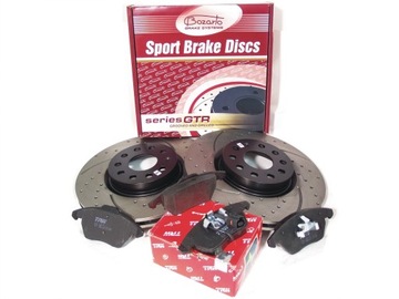 Disks 312mm perforated pads trw vw passat b6 cc golf v vi audi a3 tt front, фото