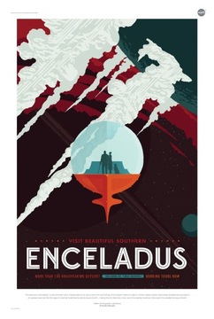 плакат-гра НАСА ENCELADUS KSIężYC SATURNA 91X61-9-12/74