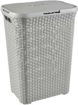 КОРЗИНА ДЛЯ БЕЛЬЯ CURVER NATURAL STYLE 60L ЯРКИЙ СЕРЫЙ