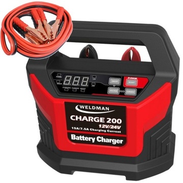 WELDMAN ЗАРЯДНОЕ УСТРОЙСТВО CHARGE 200 15A 12V/24V 400A ГЕЛЬ