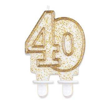Свічка для торта злотий блиск-40-й день народження
