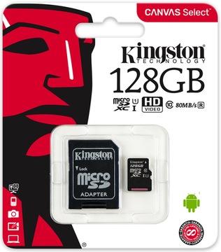 Карта памяти KINGSTON 128GB MICRO SD class 10 UHS