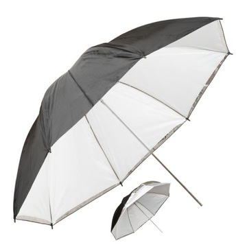 Зонт белый, чаша черная 110 см, две ракушки