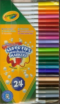 Толстые тонкие моющиеся маркеры и маркеры Crayola, 24 цвета