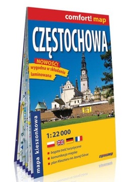 Częstochowa; kieszonkowy laminowany plan miasta 1:22 000