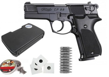 PISTOLET WALTHER CP88 + NABOJE ŚRUT TARCZE WALIZKA