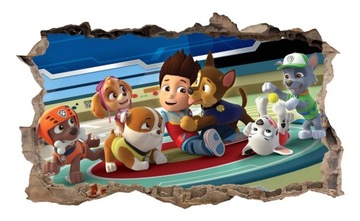 Naklejka plakat na ścianę PSI PAW PATROL 3D XL