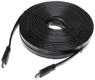 Kabel HDMI-10-FL płaski wtyki proste 10m v1.4