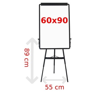 ЧЕРНЫЙ флипчарт, доска 60х90, губка, магниты, маркеры.