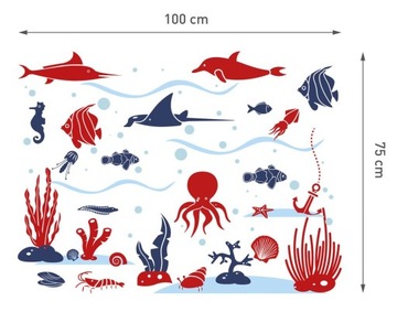 Наклейка на стену ПОДВОДНЫЙ МИР! XXL морская рыба