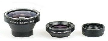 Объектив FISH EYE MAKRO WIDE 3 в 1 для смартфона на телефоне