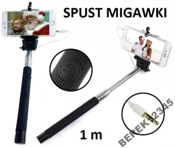 ! Uchwyt SELFIE STICK wysięgnik KABEL SPUST 100cm