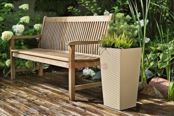 Вазон Finezja Rattan 25x25 h46 + вставка