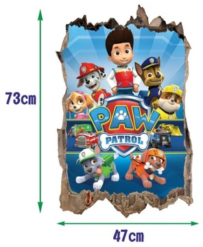 Наклейка на стену с плакатом PAW PATROL 3D XL