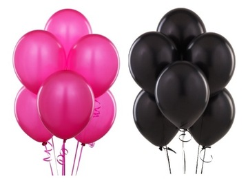 Balony na wieczór panieński czarne różowe 20szt