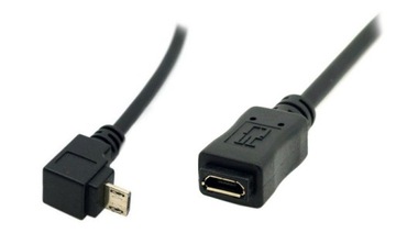Kabel Przedłużacz MicroUSB na Micro USB DOLNY 0,3M