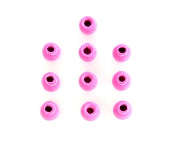 Koraliki mosiężne 3,2 mm, Fluo Pink, 10 sztuk