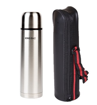 TERMOS STALOWY 0,5l.AUTOMATYCZNY korek+etui 1/4052