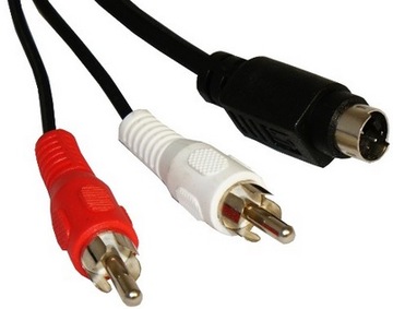 Kabel wtyk SVHS S-VIDEO 4p / 2x wtyk RCA 5m (1481)