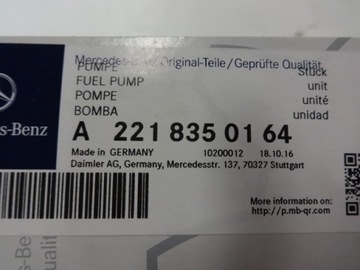 Mercedes pompa wymuszenia obiegu 221 a2218350164