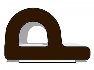 Уплотнитель П 9х5,5, самоклеющийся коричневый (СД-39) 1м.