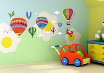 Naklejka ścienna samoloty i balony dekoracja