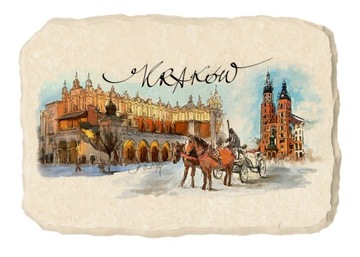 Magnes na lodówkę kamień pamiątka KRAKÓW RYNEK 008