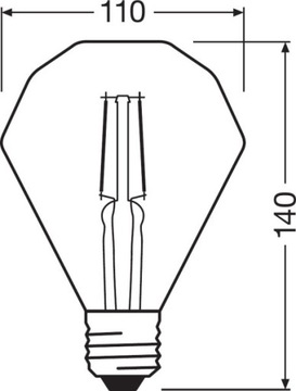 Светодиодная лампа 4.5W 40W OSRAM Vintage 1906 Diamond