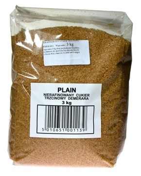 CUKIER TRZCINOWY DEMERARA nierafinowany 3kg rum
