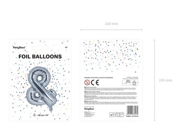 Balon foliowy & srebrny 35cm 1szt FB11M-018