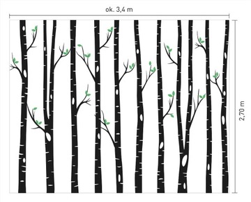 Наклейка на стену «БЕРЕЗКА»! 270 см!