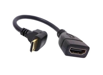 Угловой переходной кабель HDMI-Mini-HDMI НИЖНИЙ, 16 см