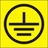Знак ЗАЗЕМЛЕНИЯ НАКЛЕЙКА 20 x 20 комплект 210 шт.