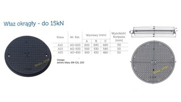 ЛЮК ЧУГУННЫЙ круглый АО 600. Крышка септика чугунная.