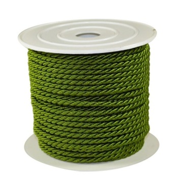 Sznurek oplatany 3,2mm 1mb OLIWKA sznurki