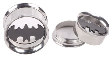 TUNELE PLUG STALOWY TUNEL GWINT WEW. BATMAN 16 mm